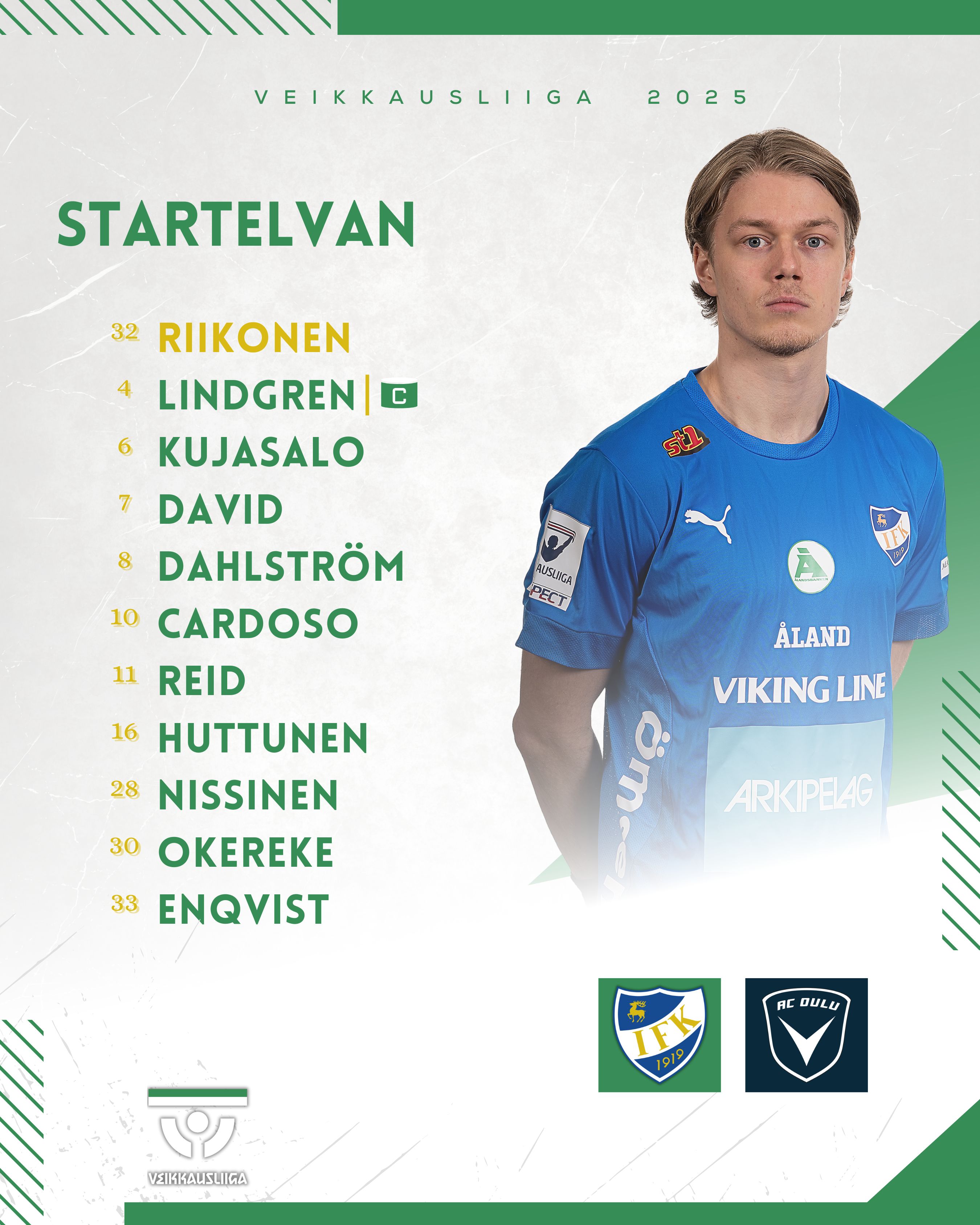 Startelva mot Oulu hemma