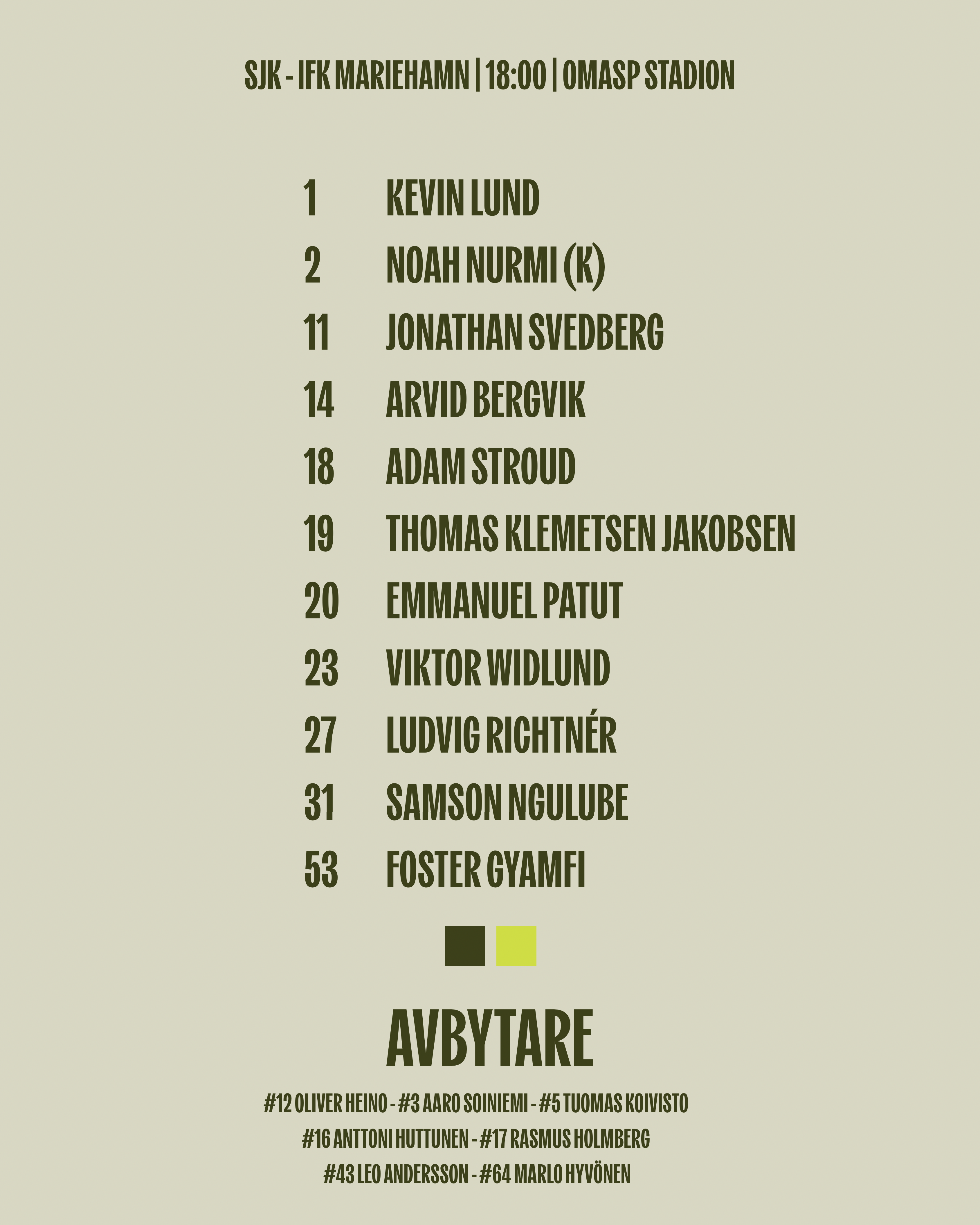Startelva vs SJK 18.9