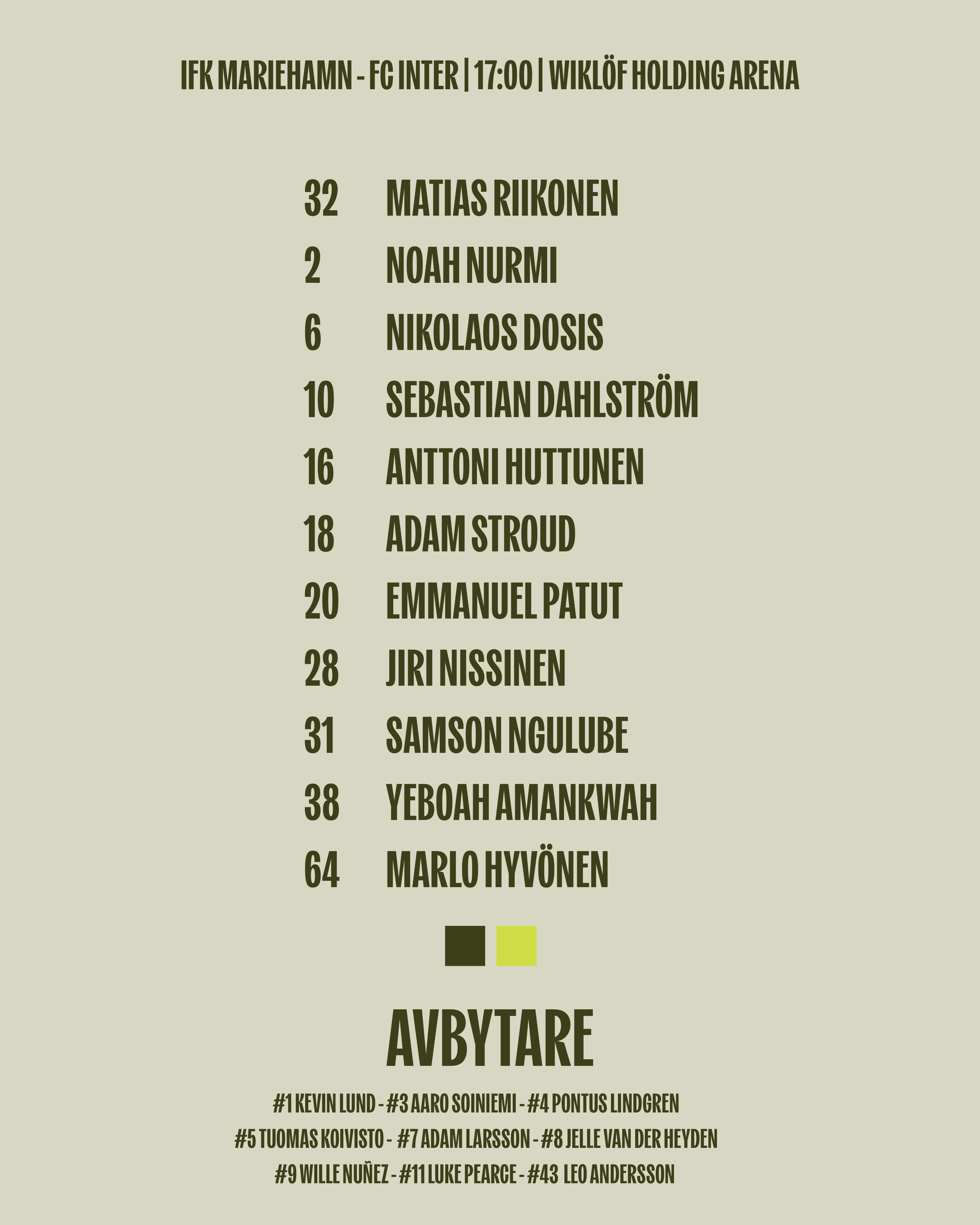 Startelva mot Inter 27/6