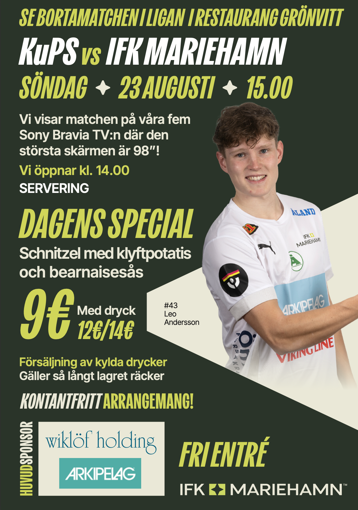Restaurang Grönvitt / KuPS borta